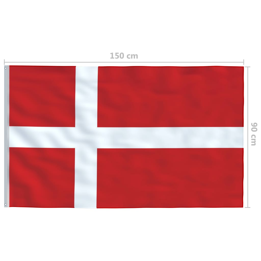 Berkfield Denmark Flag and Pole Aluminium 4 m