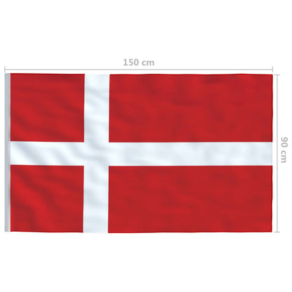 Berkfield Denmark Flag and Pole Aluminium 4 m