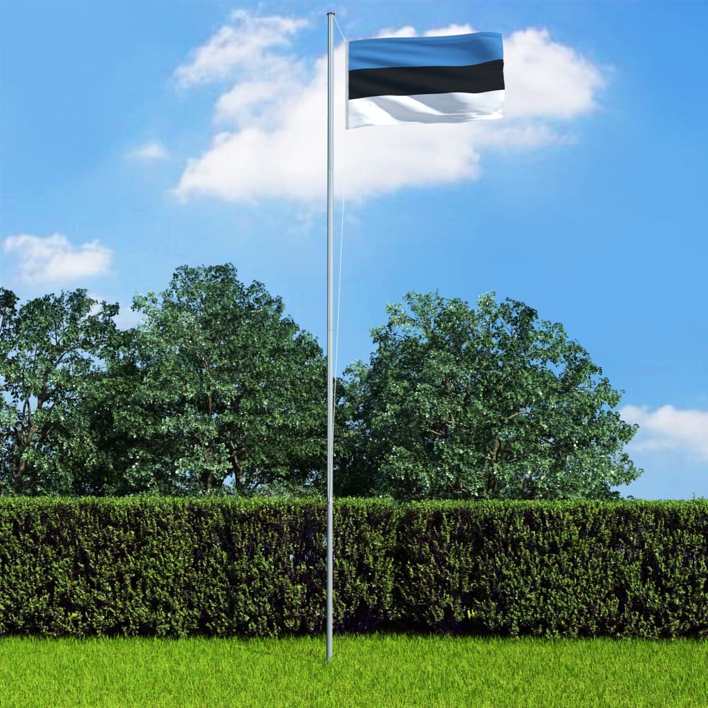Berkfield Estonia Flag and Pole Aluminium 4 m