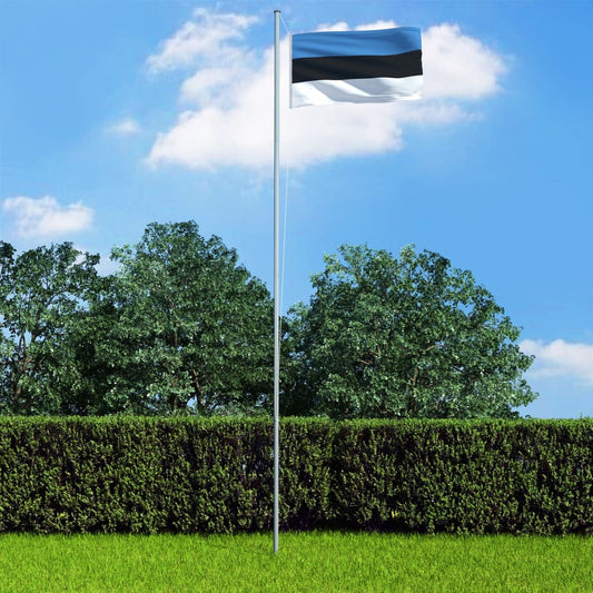 Berkfield Estonia Flag and Pole Aluminium 4 m