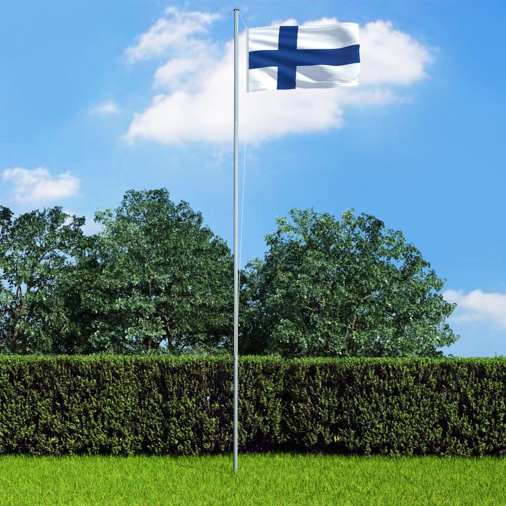 Berkfield Finland Flag and Pole Aluminium 4 m
