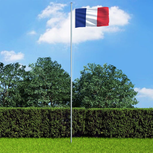 Berkfield France Flag and Pole Aluminium 4 m