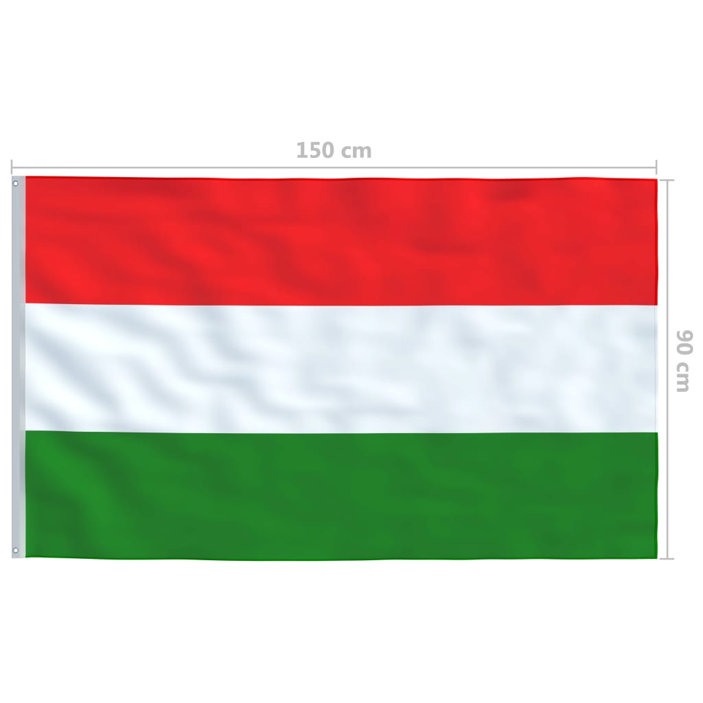 Berkfield Hungary Flag and Pole Aluminium 4 m