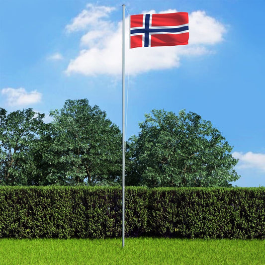 Berkfield Norway Flag and Pole Aluminium 4 m