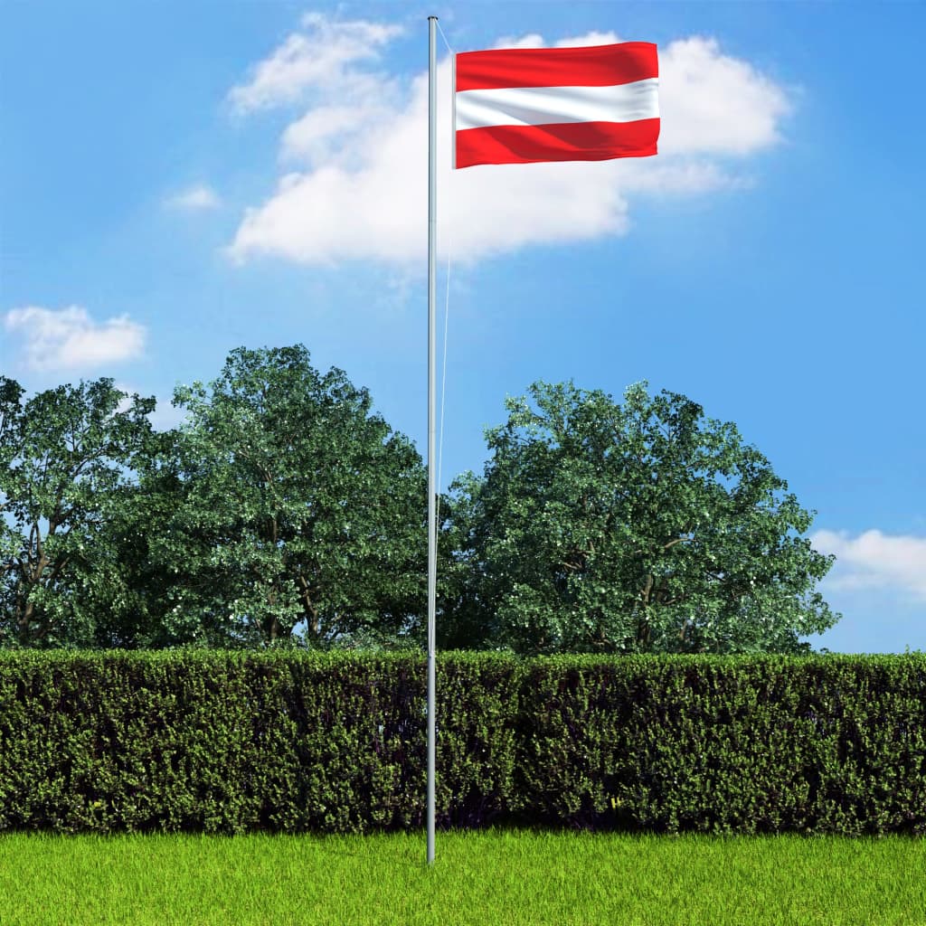 Berkfield Austria Flag and Pole Aluminium 4 m