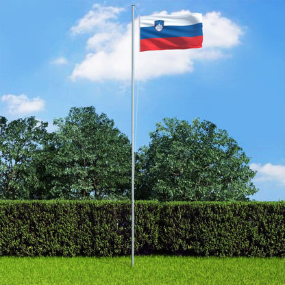 Berkfield Slovenia Flag and Pole Aluminium 4 m