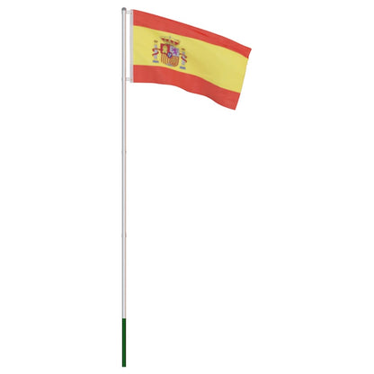 Berkfield Spain Flag and Pole Aluminium 4 m