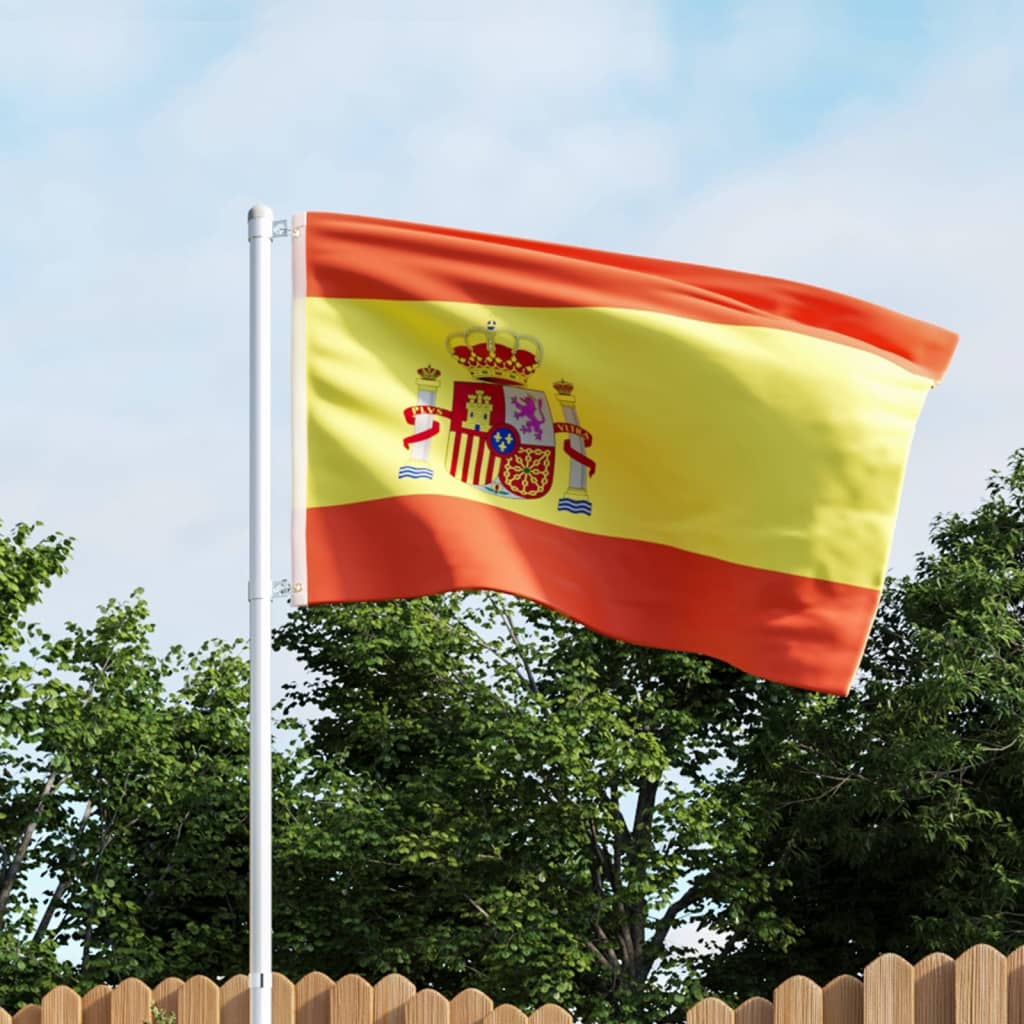 Berkfield Spain Flag and Pole Aluminium 4 m