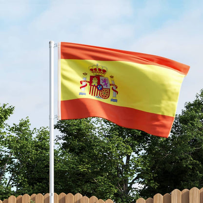 Berkfield Spain Flag and Pole Aluminium 4 m