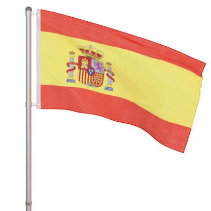 Berkfield Spain Flag and Pole Aluminium 4 m