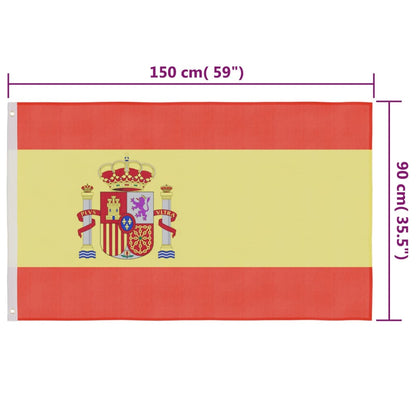 Berkfield Spain Flag and Pole Aluminium 4 m