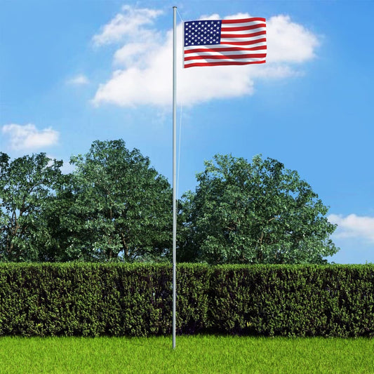 Berkfield US Flag and Pole Aluminium 4 m