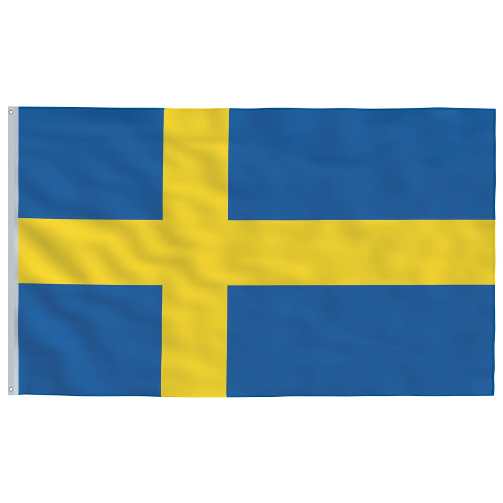 Berkfield Sweden Flag and Pole Aluminium 4 m
