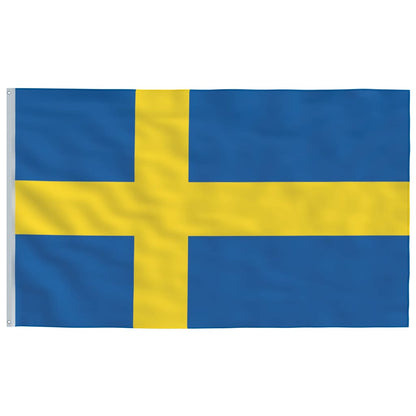 Berkfield Sweden Flag and Pole Aluminium 4 m