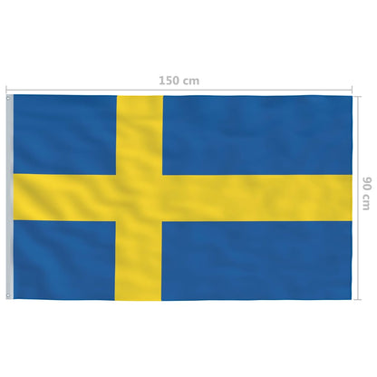 Berkfield Sweden Flag and Pole Aluminium 4 m