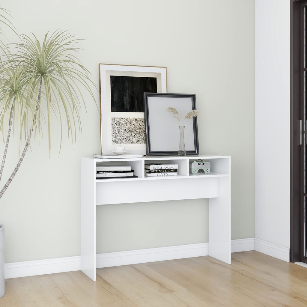Berkfield Console Table White 105x30x80 cm Engineered Wood