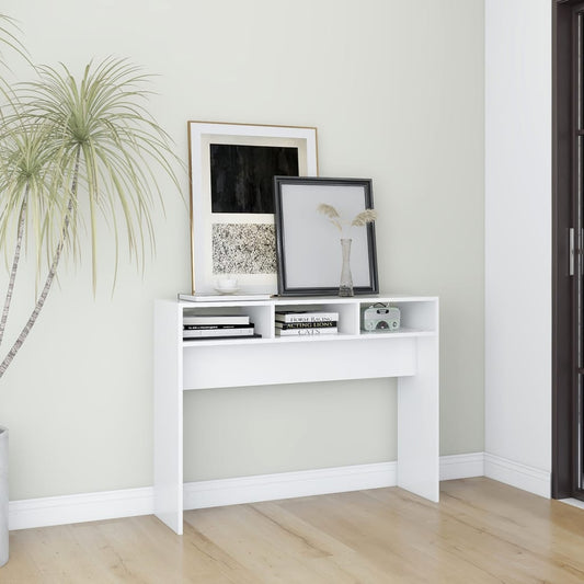 Berkfield Console Table White 105x30x80 cm Engineered Wood