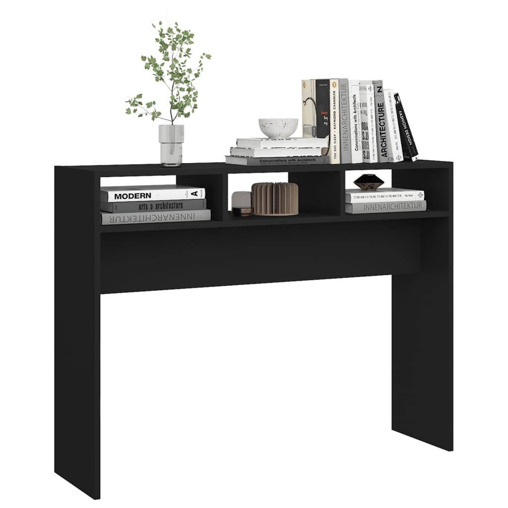 Berkfield Console Table Black 105x30x80 cm Engineered Wood