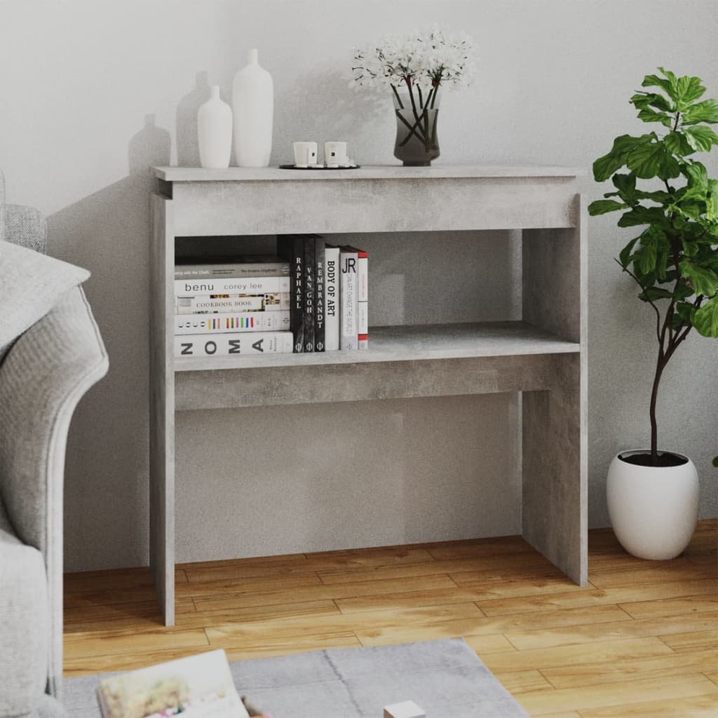 Berkfield Console Table Concrete Grey 80x30x80 cm Engineered Wood