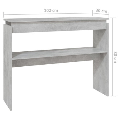 Berkfield Console Table Concrete Grey 102x30x80 cm Engineered Wood
