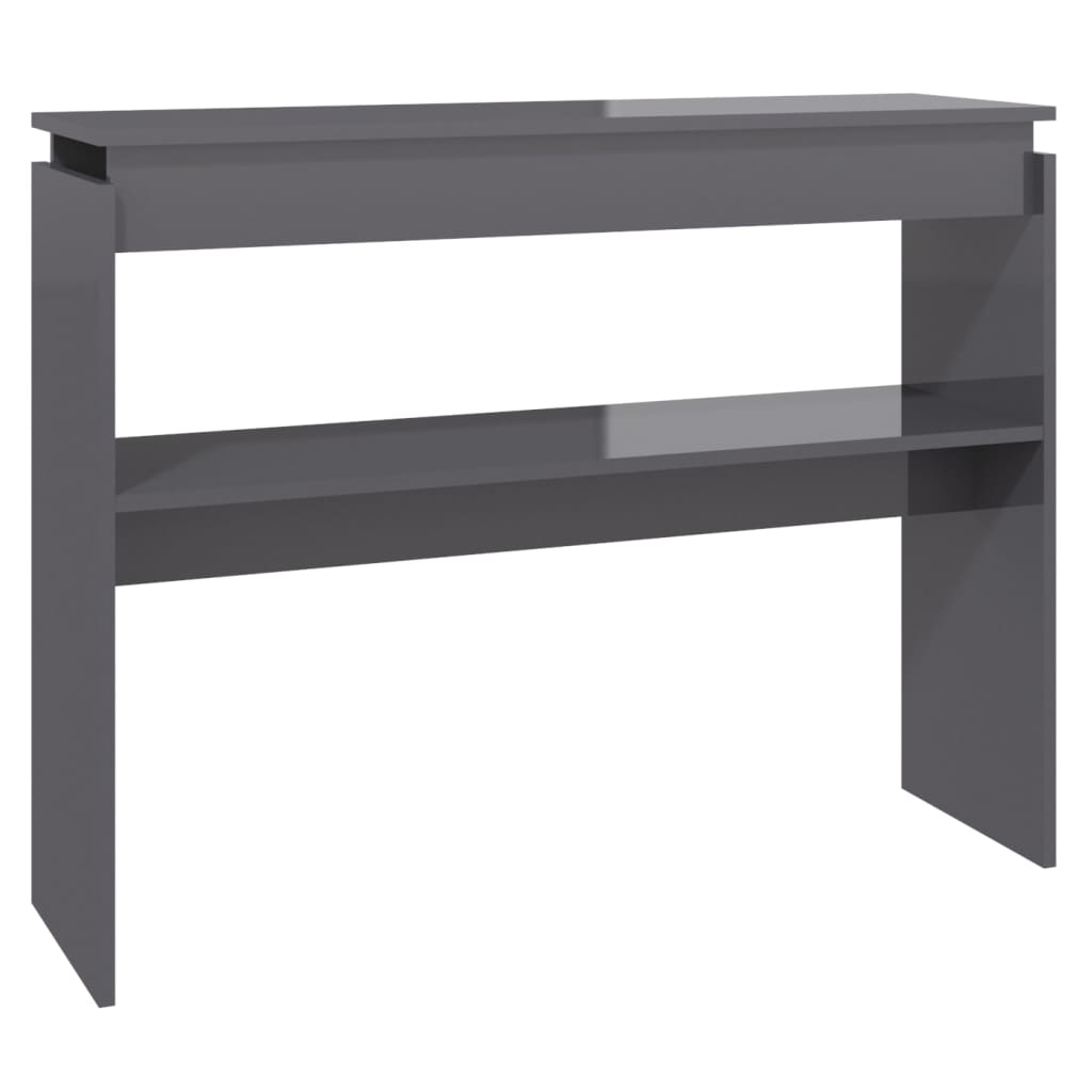 Berkfield Console Table High Gloss Grey 102x30x80 cm Engineered Wood