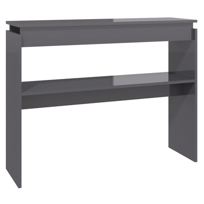 Berkfield Console Table High Gloss Grey 102x30x80 cm Engineered Wood