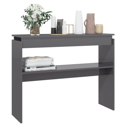 Berkfield Console Table High Gloss Grey 102x30x80 cm Engineered Wood