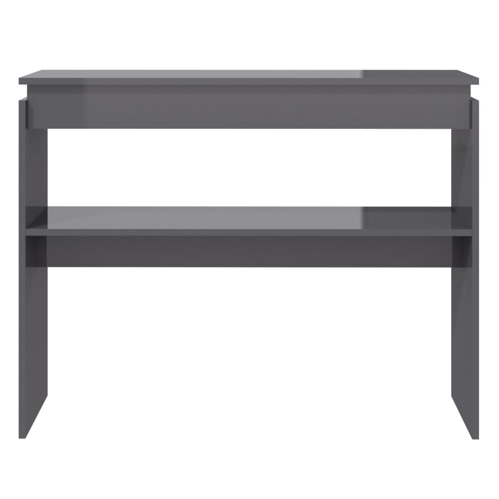 Berkfield Console Table High Gloss Grey 102x30x80 cm Engineered Wood