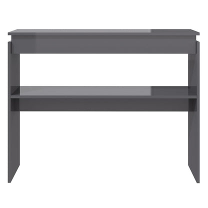 Berkfield Console Table High Gloss Grey 102x30x80 cm Engineered Wood