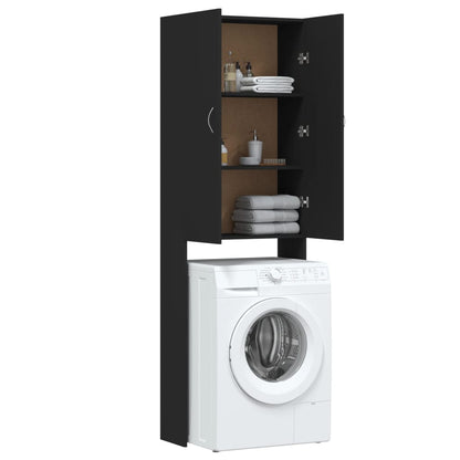 Berkfield Washing Machine Cabinet Black 64x25.5x190 cm
