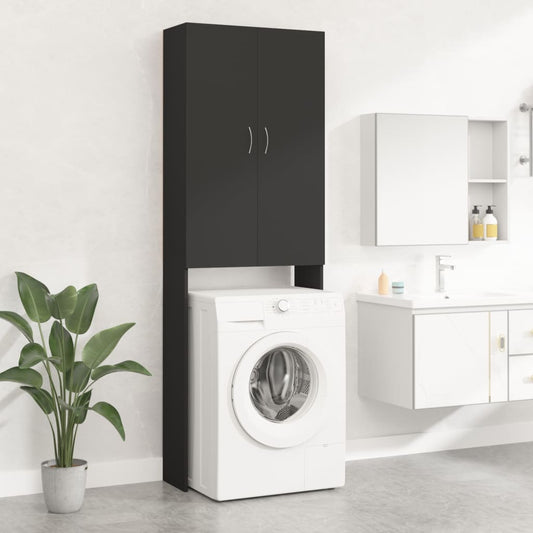 Berkfield Washing Machine Cabinet Black 64x25.5x190 cm