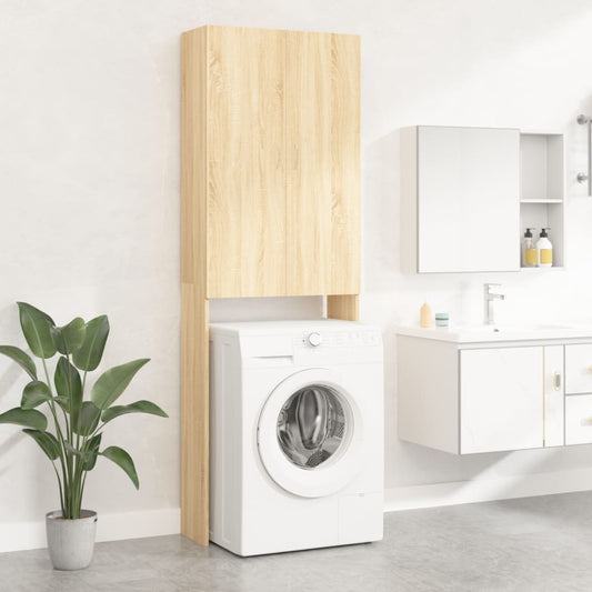 Berkfield Washing Machine Cabinet Sonoma Oak 64x25.5x190 cm