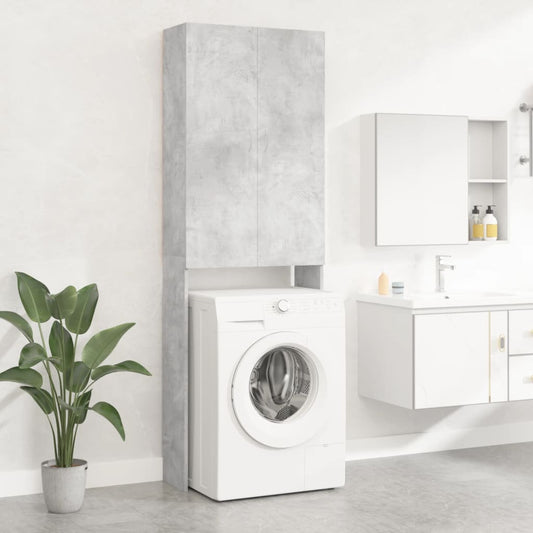 Berkfield Washing Machine Cabinet Concrete Grey 64x25.5x190 cm