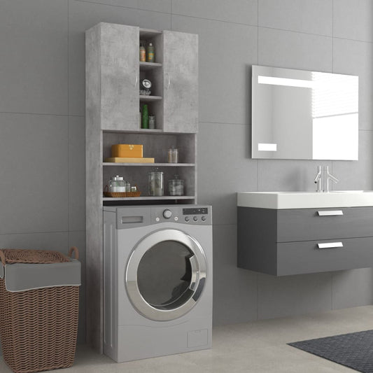 Berkfield Washing Machine Cabinet Concrete Grey 64x25.5x190 cm