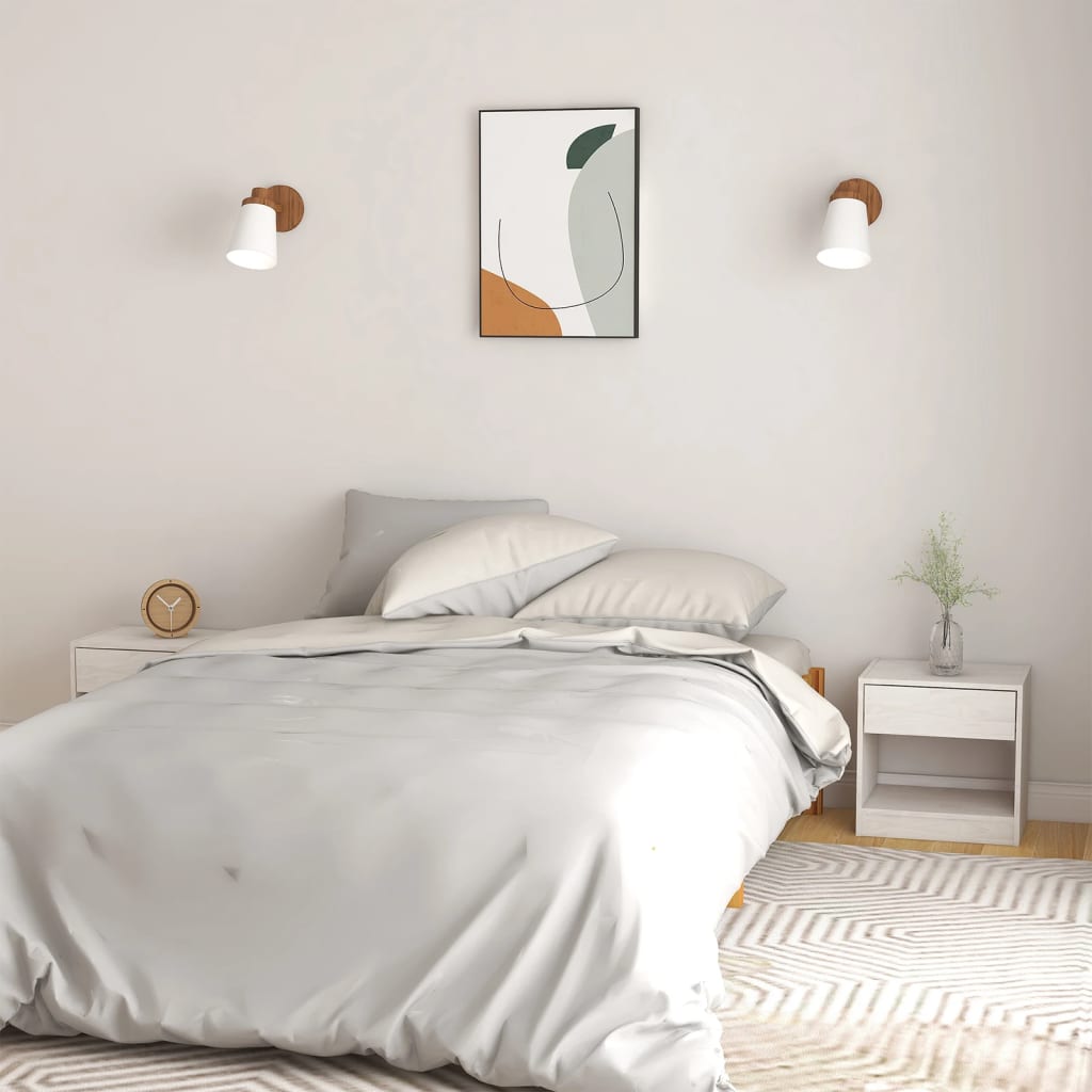 Berkfield Bedside Cabinets 2 pcs White 40x31x40 cm Solid Pinewood
