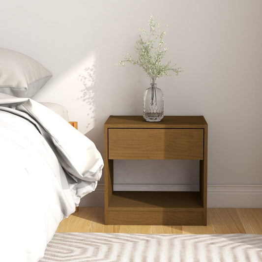 Berkfield Bedside Cabinet Honey Brown 40x31x40 cm Solid Pinewood