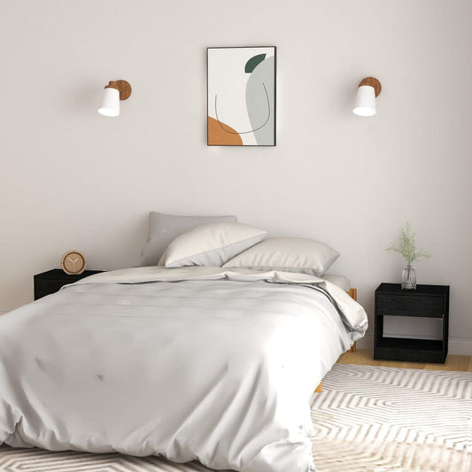 Berkfield Bedside Cabinets 2 pcs Black 40x31x40 cm Solid Pinewood