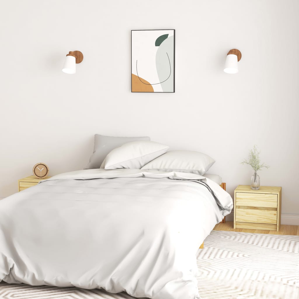 Berkfield Bedside Cabinets 2 pcs 40x30.5x35.5 cm Solid Pine Wood