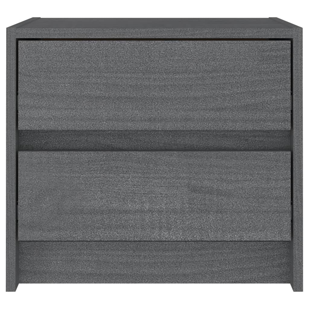 Berkfield Bedside Cabinet Grey 40x30.5x35.5 cm Solid Pine Wood