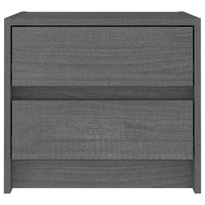 Berkfield Bedside Cabinet Grey 40x30.5x35.5 cm Solid Pine Wood