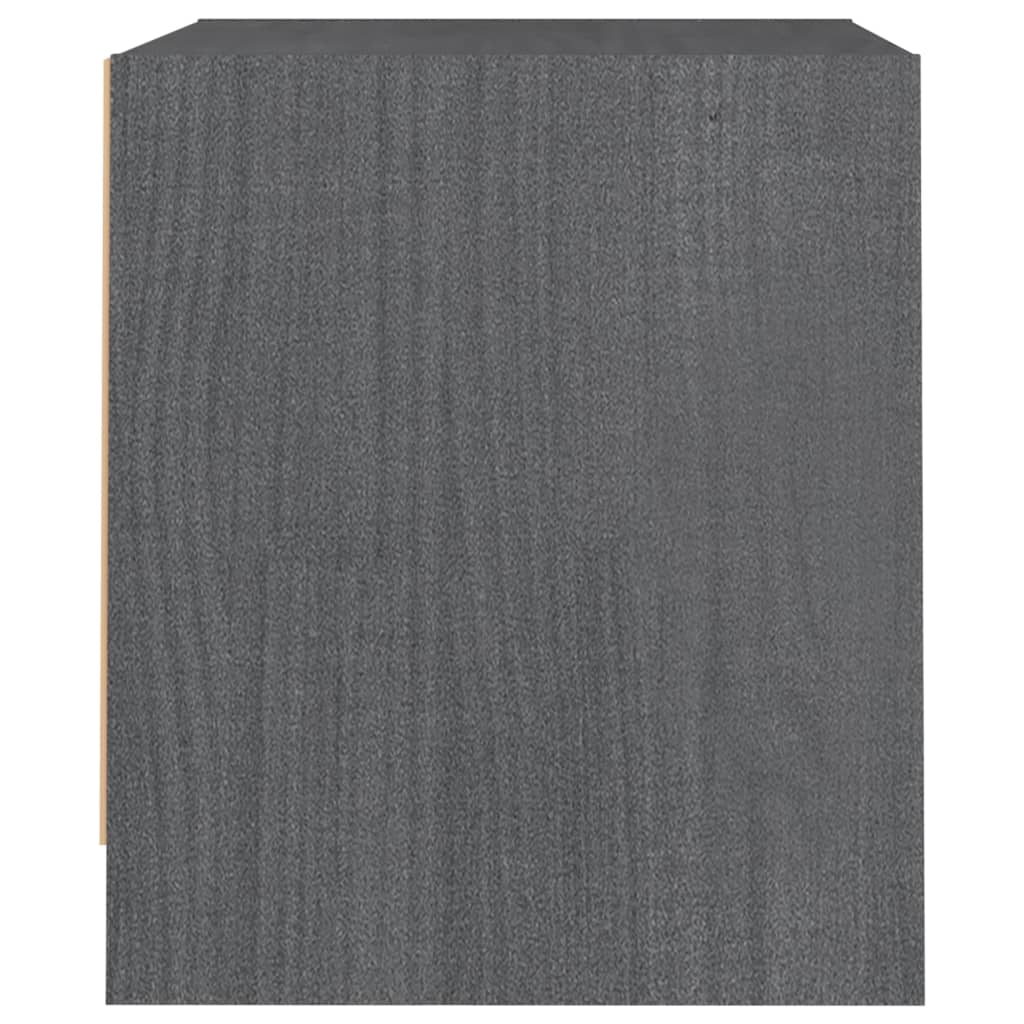 Berkfield Bedside Cabinet Grey 40x30.5x35.5 cm Solid Pine Wood