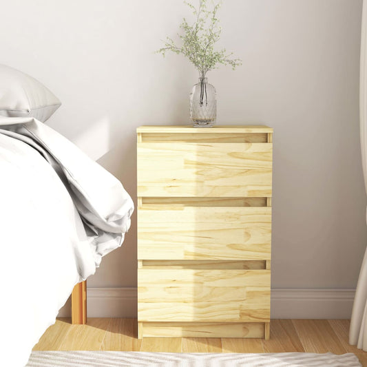 Berkfield Bedside Cabinet 40x29.5x64 cm Solid Pine Wood