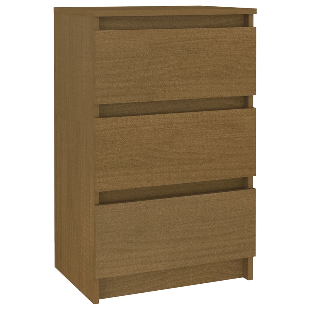 Berkfield Bedside Cabinet Honey Brown 40x29.5x64 cm Solid Pine Wood