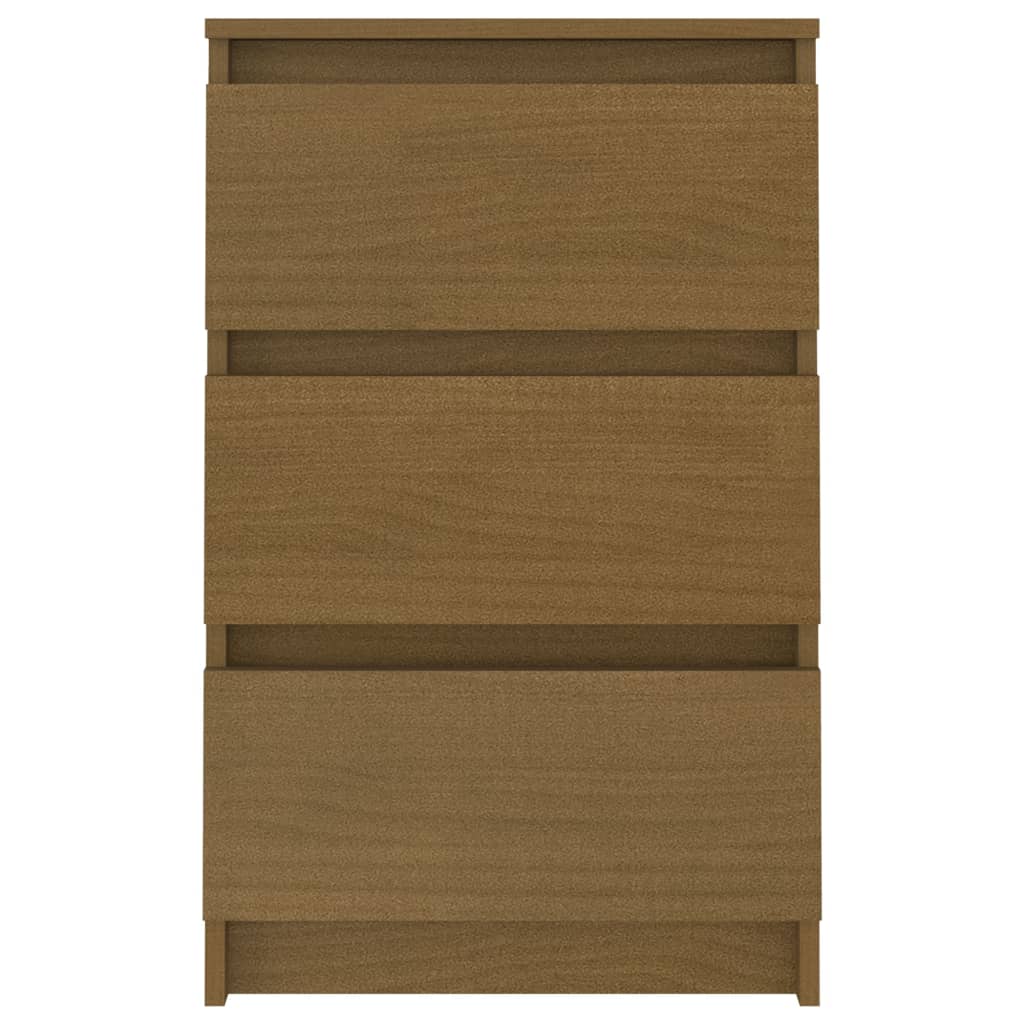 Berkfield Bedside Cabinet Honey Brown 40x29.5x64 cm Solid Pine Wood