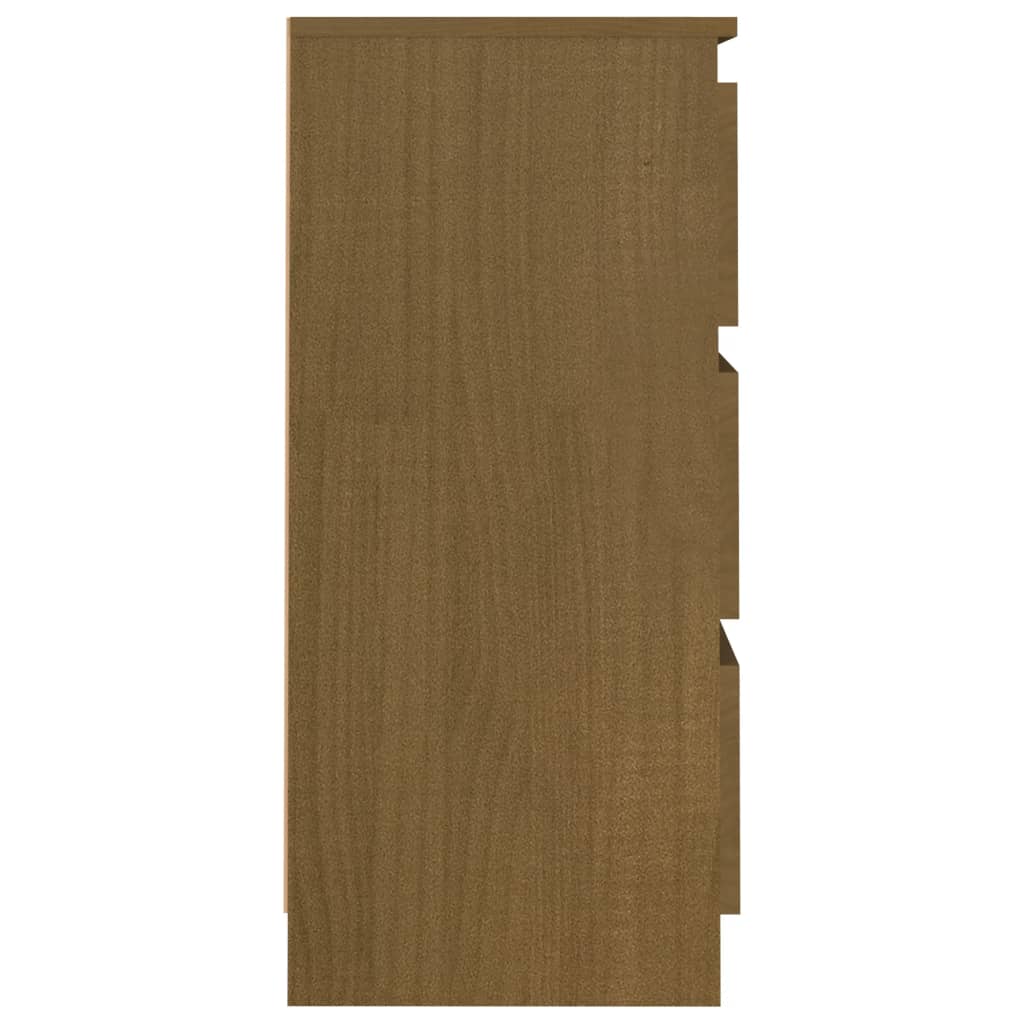 Berkfield Bedside Cabinet Honey Brown 40x29.5x64 cm Solid Pine Wood