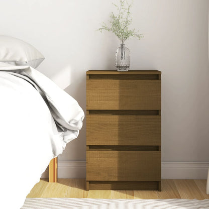 Berkfield Bedside Cabinet Honey Brown 40x29.5x64 cm Solid Pine Wood