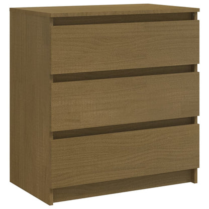 Berkfield Bedside Cabinet Honey Brown 60x36x64 cm Solid Pinewood