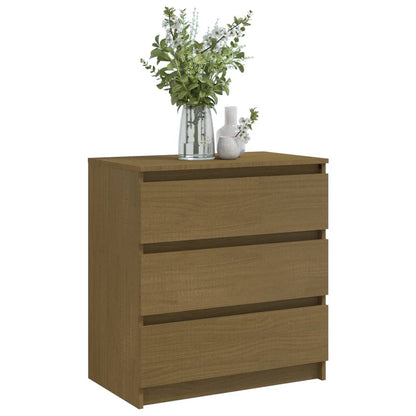 Berkfield Bedside Cabinet Honey Brown 60x36x64 cm Solid Pinewood