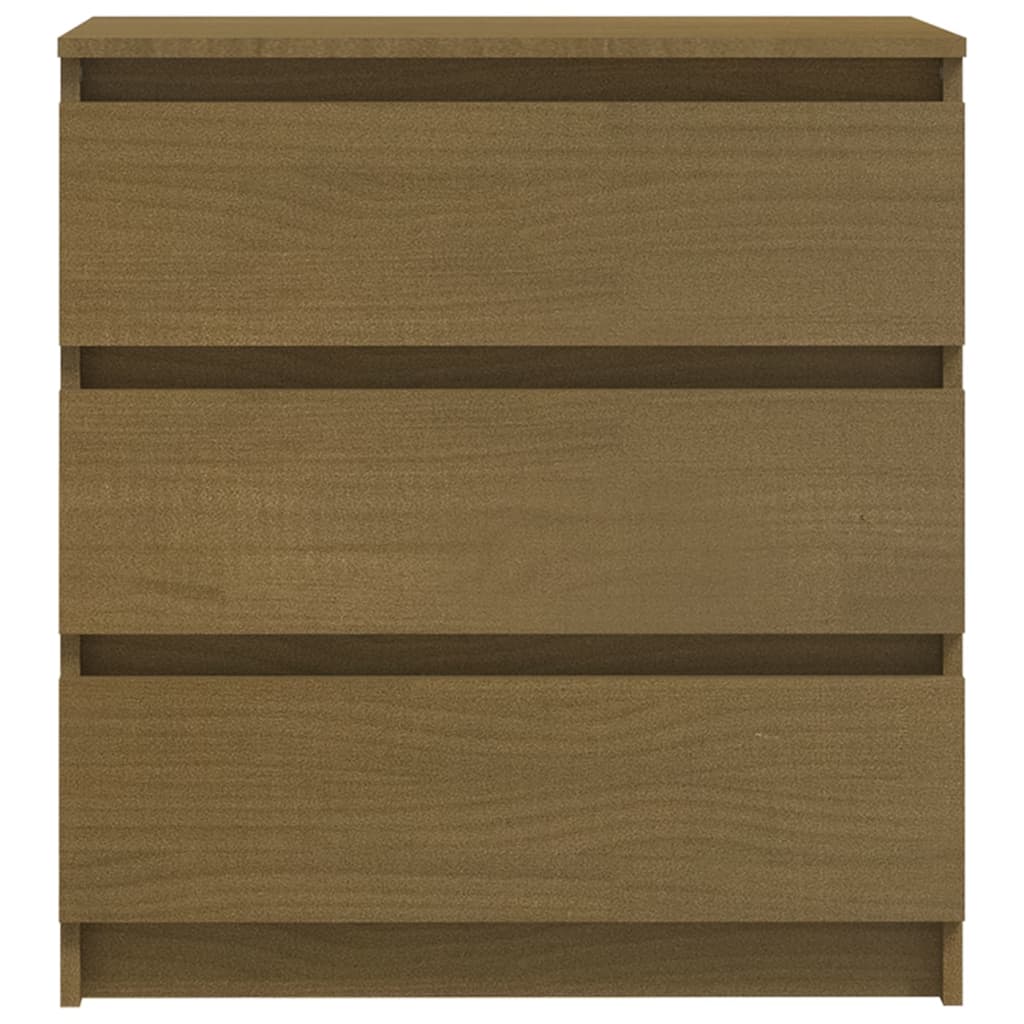 Berkfield Bedside Cabinet Honey Brown 60x36x64 cm Solid Pinewood