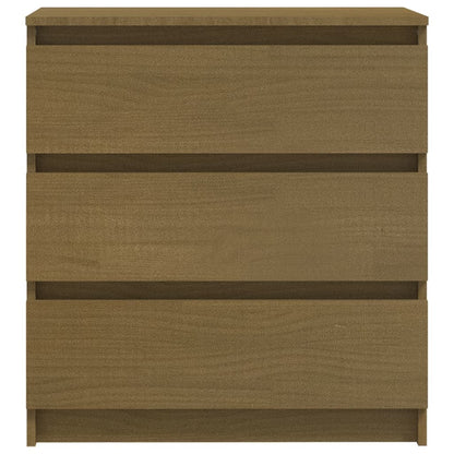 Berkfield Bedside Cabinet Honey Brown 60x36x64 cm Solid Pinewood